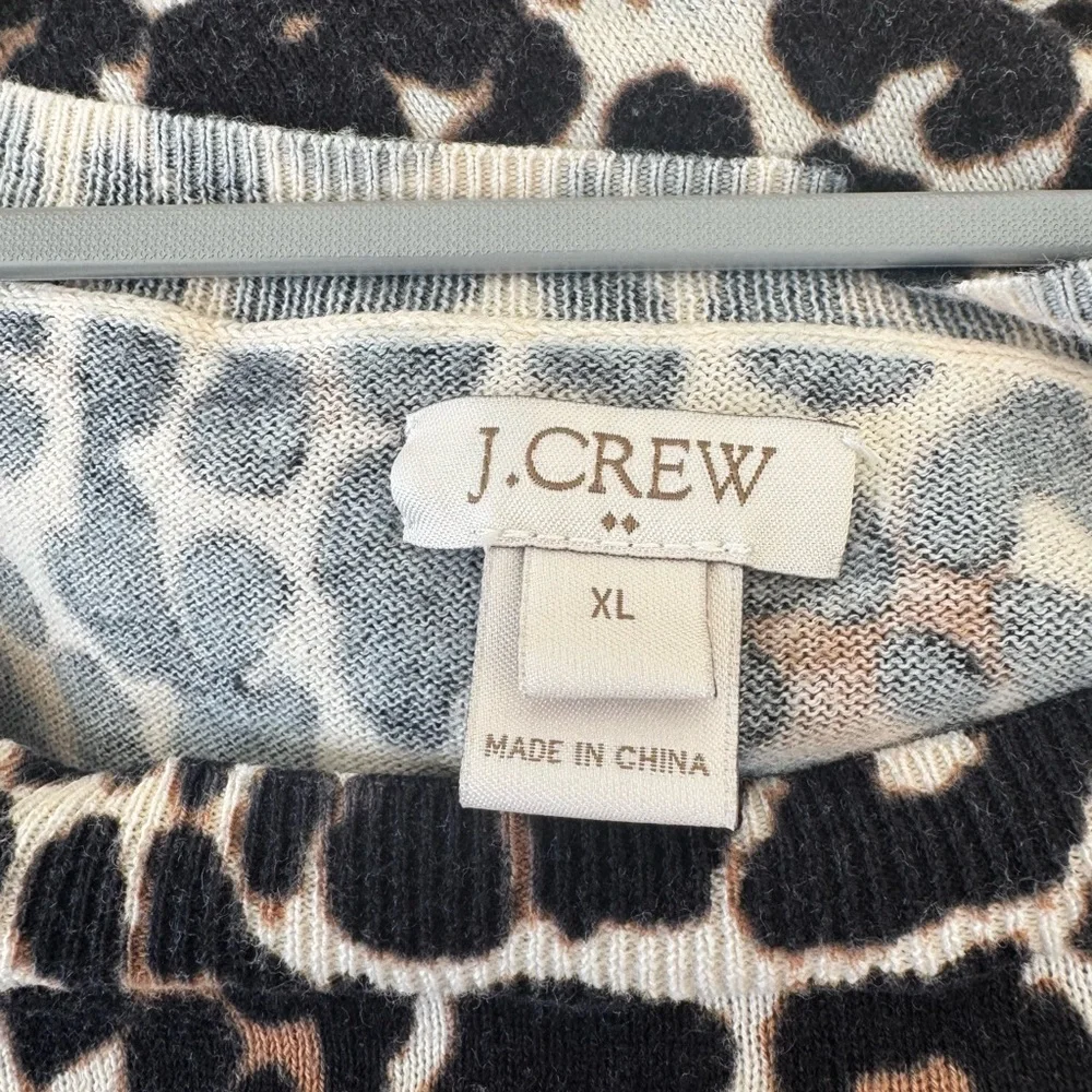 JCrew cotton lightweight leopard sweater - perfect for the fall season.
